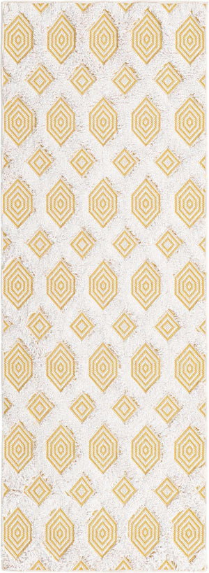 Yellow 2' 3 x 6' Sabrina Soto Casa Runner Area Rug 100% Cotton Geometric Pattern All Natural Material Eco Friendly Carpet for Sale at Rug Engine