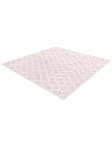Pink 9' 10 x 12' Sabrina Soto Casa Rectangle Area Rug 100% Cotton Geometric Pattern All Natural Material Eco Friendly Carpet for Sale at Rug Engine