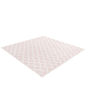 Pink 9' 10 x 12' Sabrina Soto Casa Rectangle Area Rug 100% Cotton Geometric Pattern All Natural Material Eco Friendly Carpet for Sale at Rug Engine