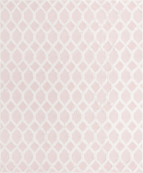 Pink 9' 10 x 12' Sabrina Soto Casa Rectangle Area Rug 100% Cotton Geometric Pattern All Natural Material Eco Friendly Carpet for Sale at Rug Engine