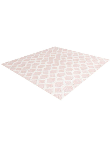 Pink 8' 3 x 10' Sabrina Soto Casa Rectangle Area Rug 100% Cotton Geometric Pattern All Natural Material Eco Friendly Carpet for Sale at Rug Engine
