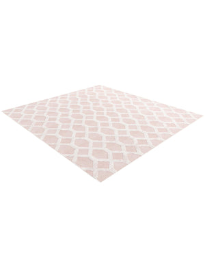 Pink 8' 3 x 10' Sabrina Soto Casa Rectangle Area Rug 100% Cotton Geometric Pattern All Natural Material Eco Friendly Carpet for Sale at Rug Engine