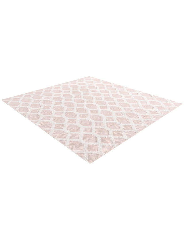 Pink 8' 3 x 10' Sabrina Soto Casa Rectangle Area Rug 100% Cotton Geometric Pattern All Natural Material Eco Friendly Carpet for Sale at Rug Engine