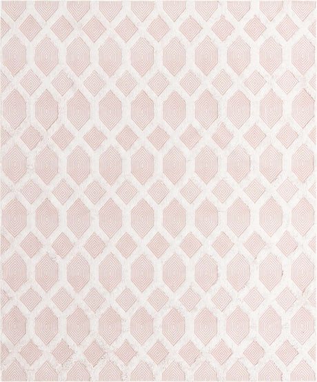 Pink 8' 3 x 10' Sabrina Soto Casa Rectangle Area Rug 100% Cotton Geometric Pattern All Natural Material Eco Friendly Carpet for Sale at Rug Engine