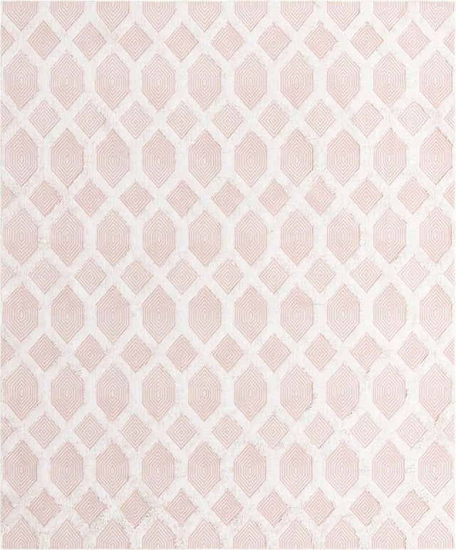 Pink 8' 3 x 10' Sabrina Soto Casa Rectangle Area Rug 100% Cotton Geometric Pattern All Natural Material Eco Friendly Carpet for Sale at Rug Engine
