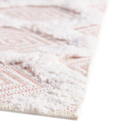 Pink 6' 4 x 9' Sabrina Soto Casa Rectangle Area Rug 100% Cotton Geometric Pattern All Natural Material Eco Friendly Carpet for Sale at Rug Engine