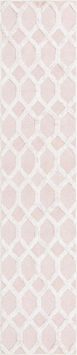 Pink 2' 7 x 12' Sabrina Soto Casa Runner Area Rug 100% Cotton Geometric Pattern All Natural Material Eco Friendly Carpet for Sale at Rug Engine