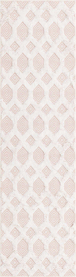 Pink 2' 3 x 8' Sabrina Soto Casa Runner Area Rug 100% Cotton Geometric Pattern All Natural Material Eco Friendly Carpet for Sale at Rug Engine