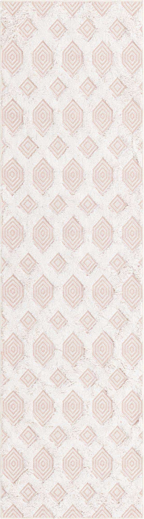Pink 2' 3 x 8' Sabrina Soto Casa Runner Area Rug 100% Cotton Geometric Pattern All Natural Material Eco Friendly Carpet for Sale at Rug Engine