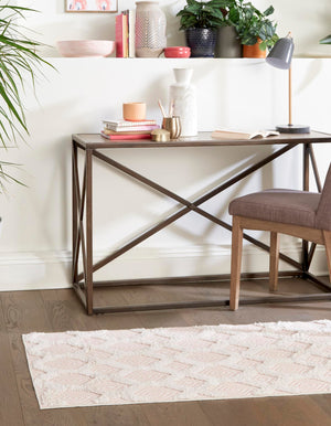 Pink 2' 3 x 8' Sabrina Soto Casa Runner Area Rug 100% Cotton Geometric Pattern All Natural Material Eco Friendly Carpet for Sale at Rug Engine