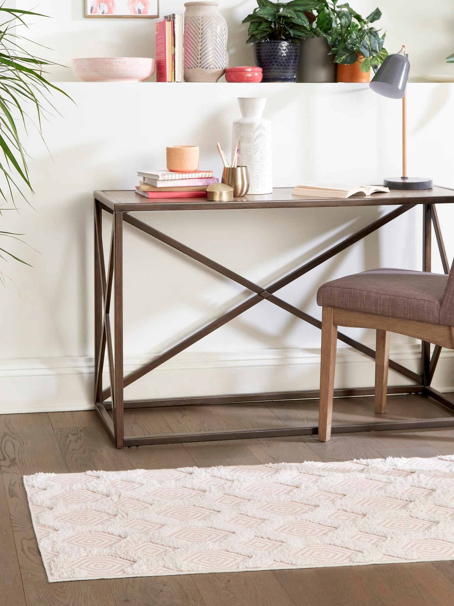 Pink 2' 3 x 6' Sabrina Soto Casa Runner Area Rug 100% Cotton Geometric Pattern All Natural Material Eco Friendly Carpet for Sale at Rug Engine