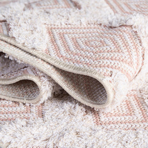 Pink 2' 7 x 12' Sabrina Soto Casa Runner Area Rug 100% Cotton Geometric Pattern All Natural Material Eco Friendly Carpet for Sale at Rug Engine