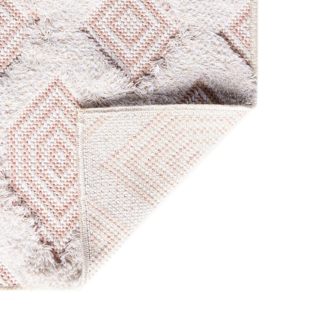 Pink 2' 3 x 6' Sabrina Soto Casa Runner Area Rug 100% Cotton Geometric Pattern All Natural Material Eco Friendly Carpet for Sale at Rug Engine