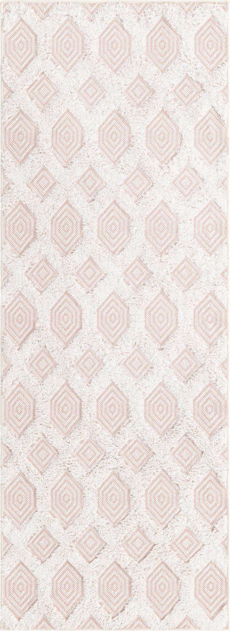 Pink 2' 3 x 6' Sabrina Soto Casa Runner Area Rug 100% Cotton Geometric Pattern All Natural Material Eco Friendly Carpet for Sale at Rug Engine