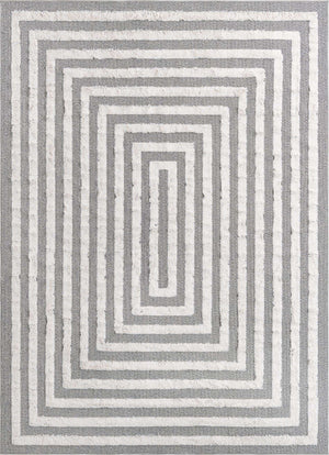 Anthracite Gray 6' 4 x 9' Sabrina Soto Casa Rectangle Area Rug 100% Cotton Geometric Pattern All Natural Material Eco Friendly Carpet for Sale at Rug Engine