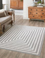 Anthracite Gray 5' 3 x 8' Sabrina Soto Casa Rectangle Area Rug 100% Cotton Geometric Pattern All Natural Material Eco Friendly Carpet for Sale at Rug Engine