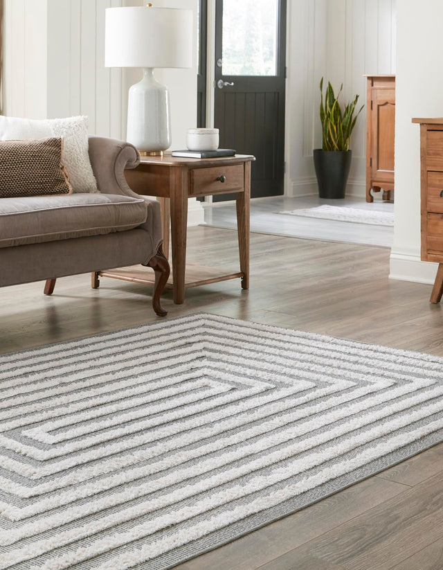 Anthracite Gray 6' 4 x 9' Sabrina Soto Casa Rectangle Area Rug 100% Cotton Geometric Pattern All Natural Material Eco Friendly Carpet for Sale at Rug Engine