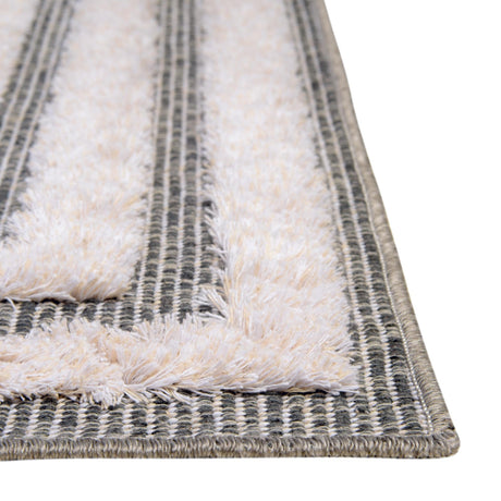 Anthracite Gray 2' 3 x 3' Sabrina Soto Casa Rectangle Area Rug 100% Cotton Geometric Pattern All Natural Material Eco Friendly Carpet for Sale at Rug Engine