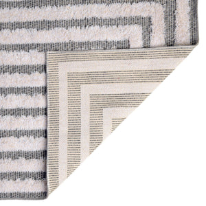 Anthracite Gray 8' 3 x 10' Sabrina Soto Casa Rectangle Area Rug 100% Cotton Geometric Pattern All Natural Material Eco Friendly Carpet for Sale at Rug Engine