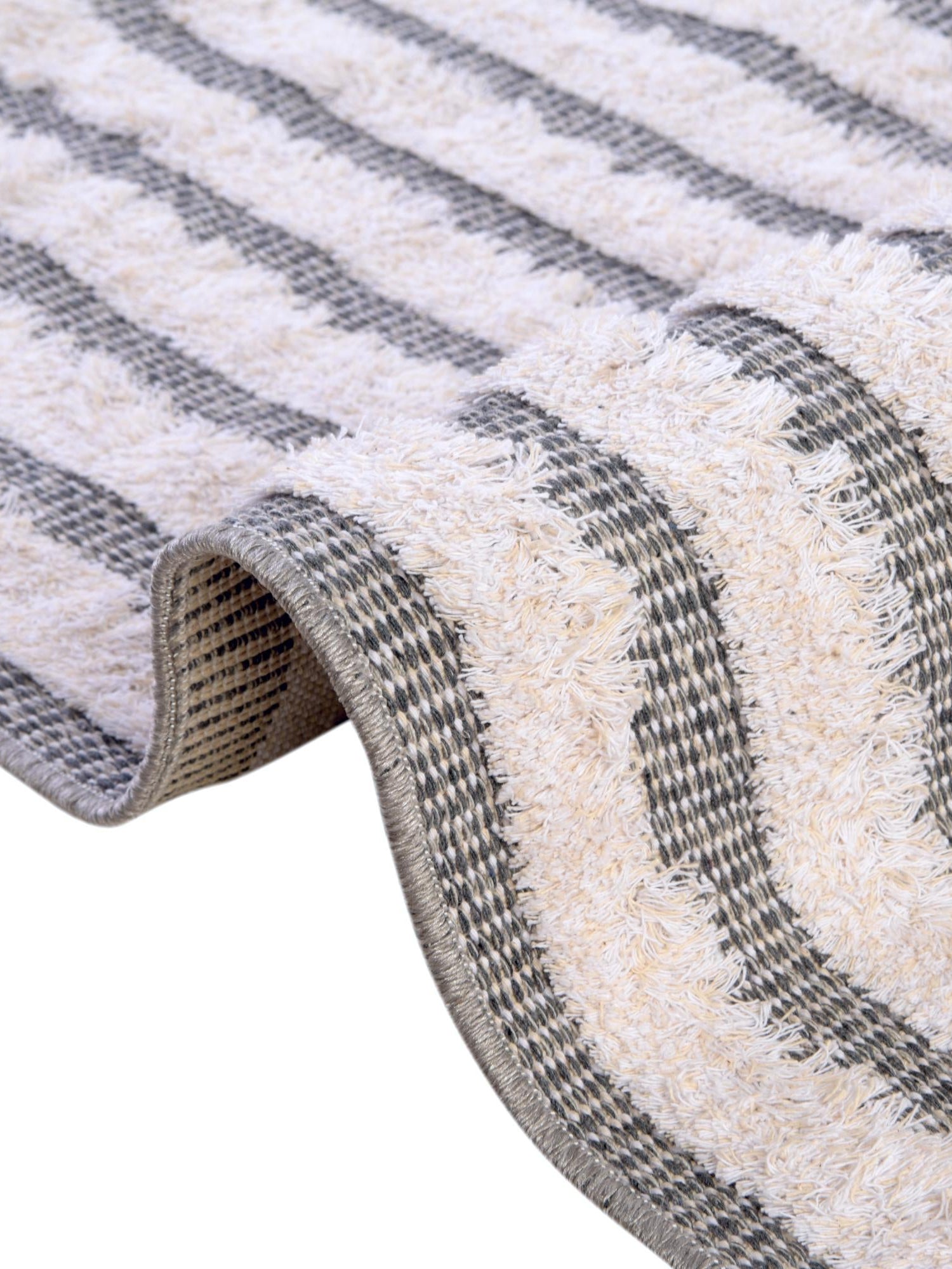 Anthracite Gray 5' 3 x 8' Sabrina Soto Casa Rectangle Area Rug 100% Cotton Geometric Pattern All Natural Material Eco Friendly Carpet for Sale at Rug Engine