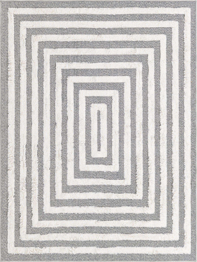 Anthracite Gray 4' 5 x 6' Sabrina Soto Casa Rectangle Area Rug 100% Cotton Geometric Pattern All Natural Material Eco Friendly Carpet for Sale at Rug Engine