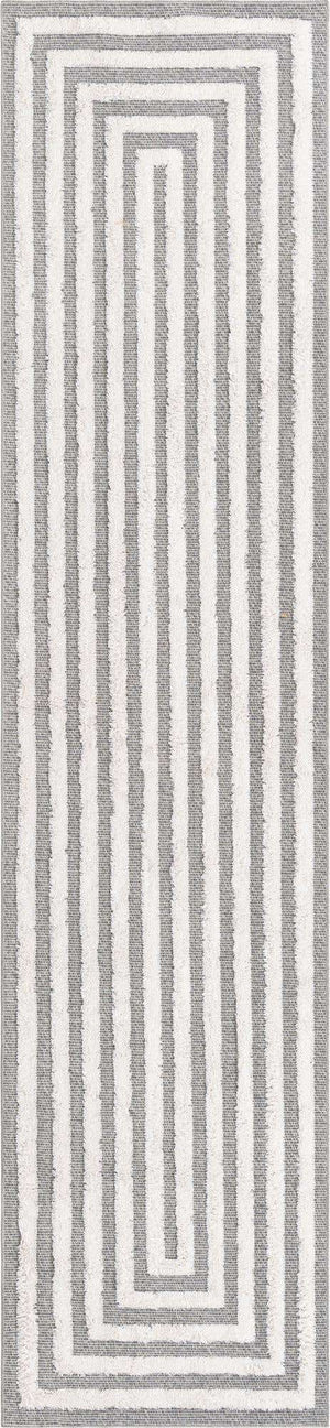 Anthracite Gray 2' 7 x 12' Sabrina Soto Casa Runner Area Rug 100% Cotton Geometric Pattern All Natural Material Eco Friendly Carpet for Sale at Rug Engine