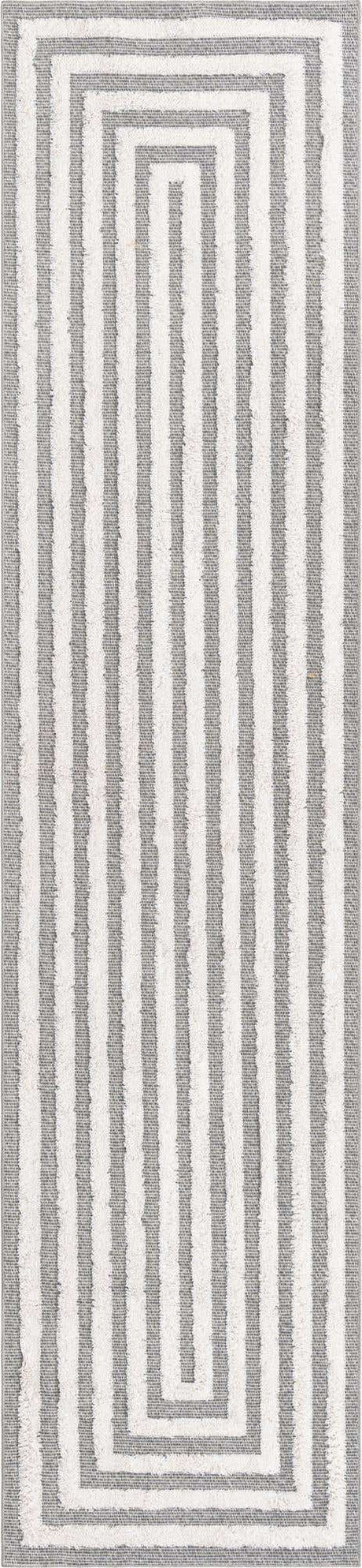 Anthracite Gray 2' 7 x 12' Sabrina Soto Casa Runner Area Rug 100% Cotton Geometric Pattern All Natural Material Eco Friendly Carpet for Sale at Rug Engine