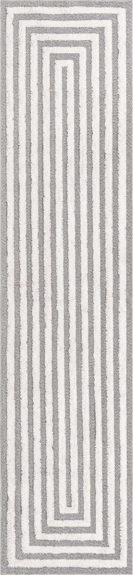 Anthracite Gray 2' 7 x 12' Sabrina Soto Casa Runner Area Rug 100% Cotton Geometric Pattern All Natural Material Eco Friendly Carpet for Sale at Rug Engine