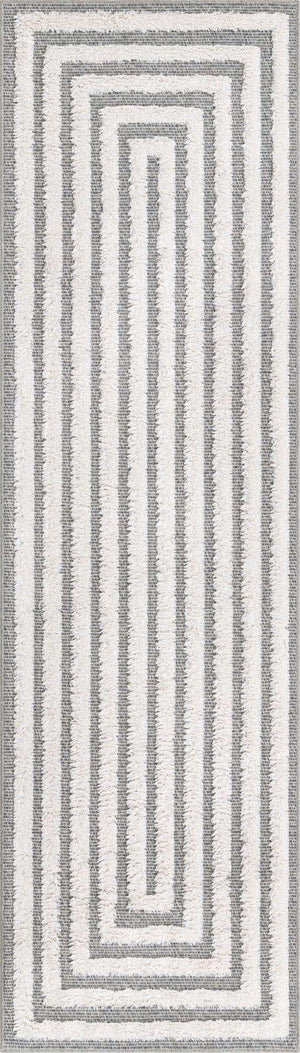 Anthracite Gray 2' 3 x 8' Sabrina Soto Casa Runner Area Rug 100% Cotton Geometric Pattern All Natural Material Eco Friendly Carpet for Sale at Rug Engine