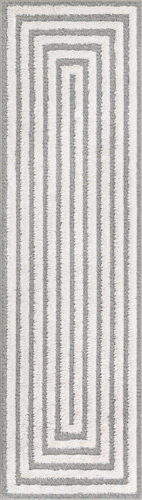 Anthracite Gray 2' 3 x 8' Sabrina Soto Casa Runner Area Rug 100% Cotton Geometric Pattern All Natural Material Eco Friendly Carpet for Sale at Rug Engine