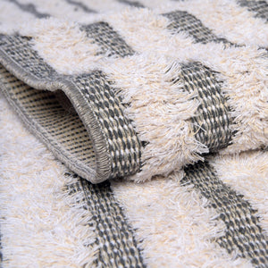 Anthracite Gray 2' 3 x 8' Sabrina Soto Casa Runner Area Rug 100% Cotton Geometric Pattern All Natural Material Eco Friendly Carpet for Sale at Rug Engine