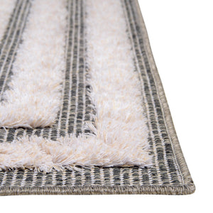 Anthracite Gray 2' 3 x 8' Sabrina Soto Casa Runner Area Rug 100% Cotton Geometric Pattern All Natural Material Eco Friendly Carpet for Sale at Rug Engine