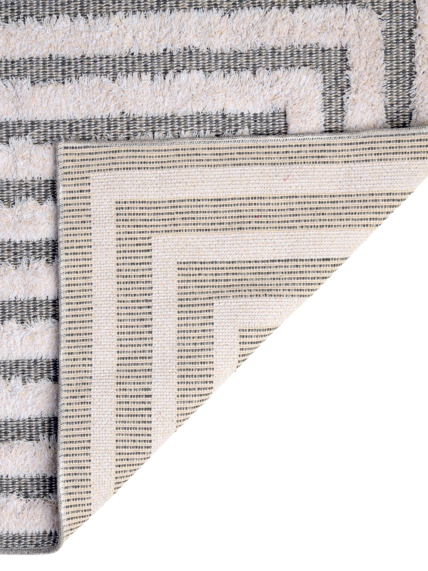 Anthracite Gray 2' 7 x 12' Sabrina Soto Casa Runner Area Rug 100% Cotton Geometric Pattern All Natural Material Eco Friendly Carpet for Sale at Rug Engine