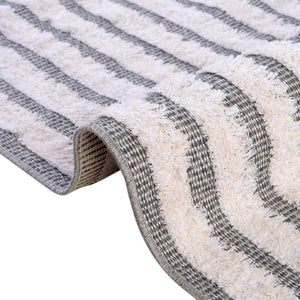 Anthracite Gray 2' 3 x 8' Sabrina Soto Casa Runner Area Rug 100% Cotton Geometric Pattern All Natural Material Eco Friendly Carpet for Sale at Rug Engine