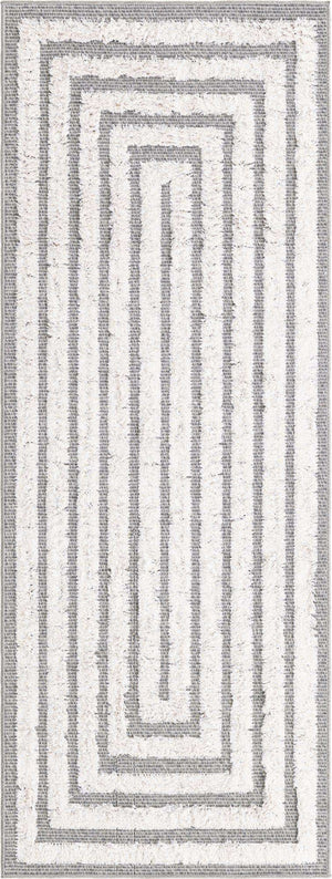 Anthracite Gray 2' 3 x 6' Sabrina Soto Casa Runner Area Rug 100% Cotton Geometric Pattern All Natural Material Eco Friendly Carpet for Sale at Rug Engine