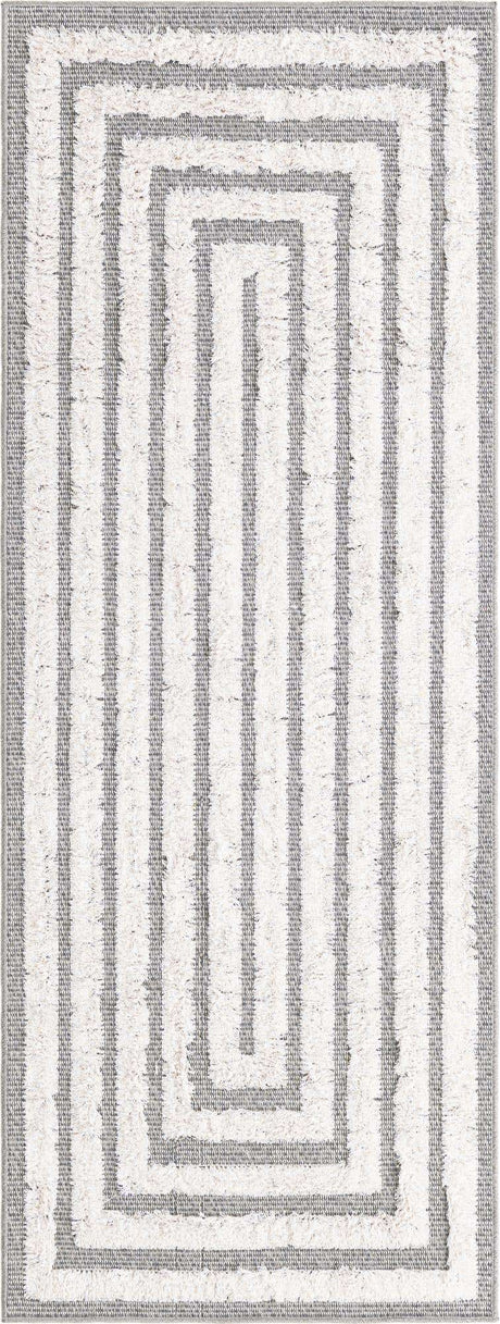 Anthracite Gray 2' 3 x 6' Sabrina Soto Casa Runner Area Rug 100% Cotton Geometric Pattern All Natural Material Eco Friendly Carpet for Sale at Rug Engine