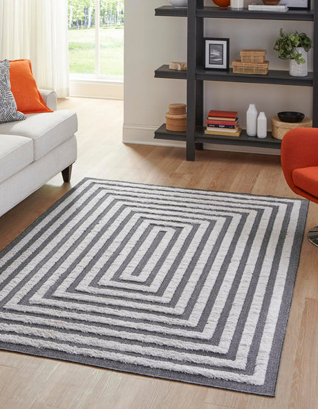 Black 5' 3 x 8' Sabrina Soto Casa Rectangle Area Rug 100% Cotton Geometric Pattern All Natural Material Eco Friendly Carpet for Sale at Rug Engine