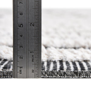Black 5' 3 x 8' Sabrina Soto Casa Rectangle Area Rug 100% Cotton Geometric Pattern All Natural Material Eco Friendly Carpet for Sale at Rug Engine