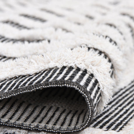 Black 9' 10 x 12' Sabrina Soto Casa Rectangle Area Rug 100% Cotton Geometric Pattern All Natural Material Eco Friendly Carpet for Sale at Rug Engine