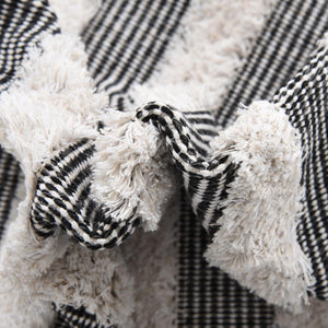 Black 5' 3 x 8' Sabrina Soto Casa Rectangle Area Rug 100% Cotton Geometric Pattern All Natural Material Eco Friendly Carpet for Sale at Rug Engine