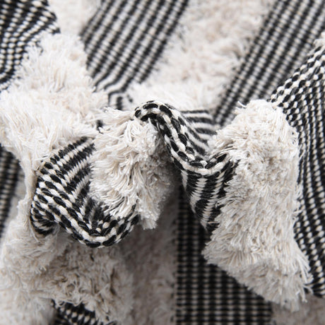 Black 9' 10 x 12' Sabrina Soto Casa Rectangle Area Rug 100% Cotton Geometric Pattern All Natural Material Eco Friendly Carpet for Sale at Rug Engine