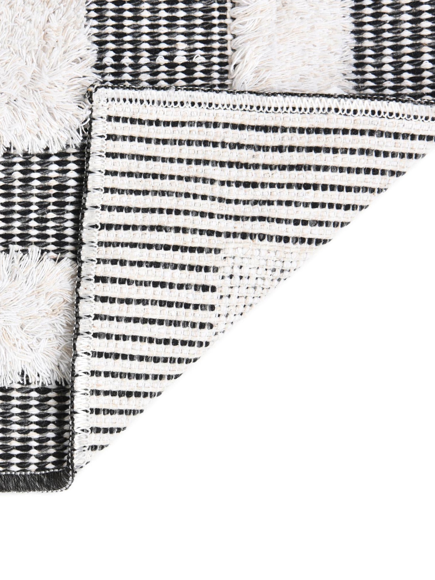 Black 9' 10 x 12' Sabrina Soto Casa Rectangle Area Rug 100% Cotton Geometric Pattern All Natural Material Eco Friendly Carpet for Sale at Rug Engine
