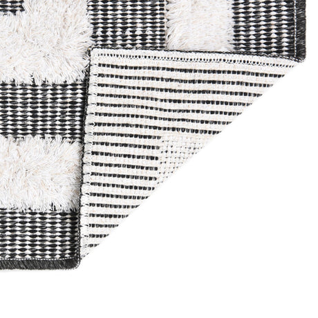 Black 2' 3 x 8' Sabrina Soto Casa Runner Area Rug 100% Cotton Geometric Pattern All Natural Material Eco Friendly Carpet for Sale at Rug Engine