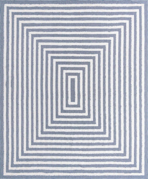 Navy Blue 9' 10 x 12' Sabrina Soto Casa Rectangle Area Rug 100% Cotton Geometric Pattern All Natural Material Eco Friendly Carpet for Sale at Rug Engine