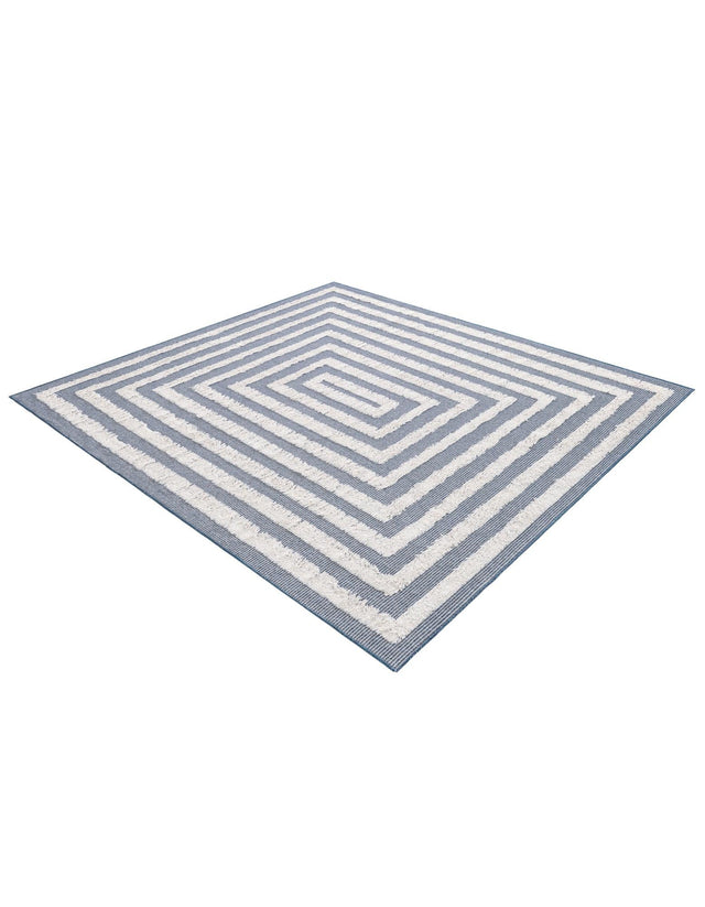 Navy Blue 4' 5 x 6' Sabrina Soto Casa Rectangle Area Rug 100% Cotton Geometric Pattern All Natural Material Eco Friendly Carpet for Sale at Rug Engine