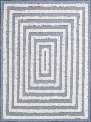 Navy Blue 4' 5 x 6' Sabrina Soto Casa Rectangle Area Rug 100% Cotton Geometric Pattern All Natural Material Eco Friendly Carpet for Sale at Rug Engine