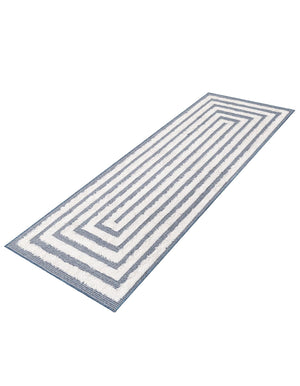 Navy Blue 2' 3 x 6' Sabrina Soto Casa Runner Area Rug 100% Cotton Geometric Pattern All Natural Material Eco Friendly Carpet for Sale at Rug Engine