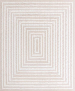 Beige 9' 10 x 12' Sabrina Soto Casa Rectangle Area Rug 100% Cotton Geometric Pattern All Natural Material Eco Friendly Carpet for Sale at Rug Engine