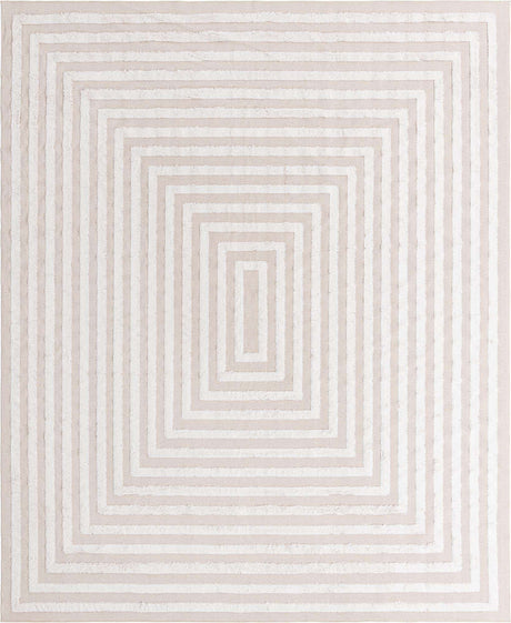 Beige 9' 10 x 12' Sabrina Soto Casa Rectangle Area Rug 100% Cotton Geometric Pattern All Natural Material Eco Friendly Carpet for Sale at Rug Engine