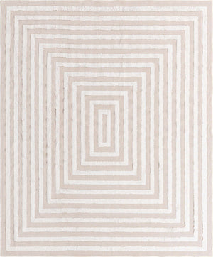 Beige 8' 3 x 10' Sabrina Soto Casa Rectangle Area Rug 100% Cotton Geometric Pattern All Natural Material Eco Friendly Carpet for Sale at Rug Engine
